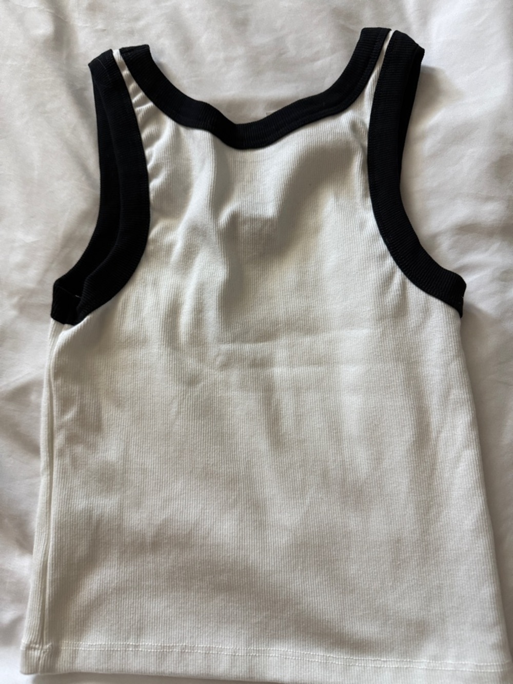 Full Tilt White Tank with Black Trim and Green Alien Patch - Picture 2 of 3